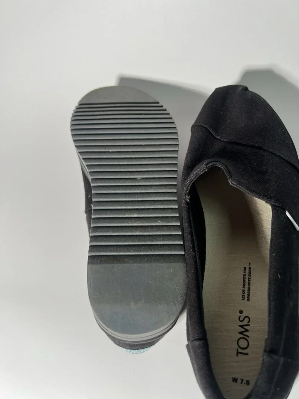 TOMS Alpargata Midform Slip-On Loafers Black Women’s Size 7.5